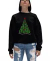 La Pop Art Women's We Wish You A Merry Christmas Word Art Crewneck Sweatshirt In Black