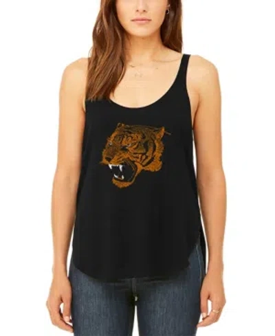 La Pop Art Women's Word Art Beast Mode Flowy Tank Top In Black