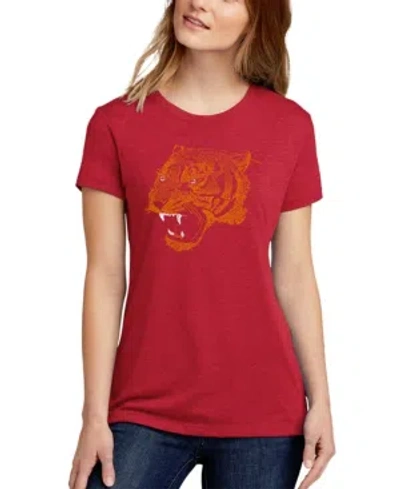 La Pop Art Women's Word Art Beast Mode T-shirt In Red