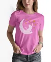 LA POP ART WOMEN'S WORD ART CAT MOON T-SHIRT