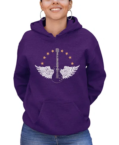 La Pop Art Women's Word Art Country Female Singers Hooded Sweatshirt In Purple