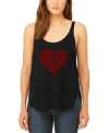 La Pop Art Women's Word Art Country Music Heart Flowy Tank Top In Black