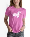 La Pop Art Women's Word Art Dachshund Short Sleeve T-shirt In Pink