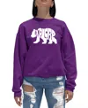 La Pop Art Women's Word Art Explore Crewneck Sweatshirt In Purple