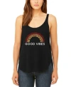 La Pop Art Women's Word Art Good Vibes Flowy Tank Top In Black
