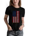 La Pop Art Women's Paws Flag Art Crew Neck T-shirt In Black