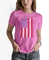La Pop Art Women's Word Art Heart Flag T-shirt In Pink