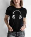 La Pop Art Women's Word Art Music Note Headphones T-shirt In Black