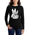 LA POP ART WOMEN'S WORD ART ROCK AND ROLL GUITAR LONG SLEEVE T-SHIRT