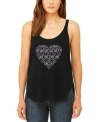 La Pop Art Women's Word Art Xoxo Heart Flowy Tank Top In Black