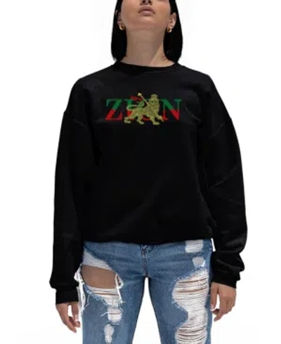 La Pop Art Women's Word Art Zion One Love Crewneck Sweatshirt In Black