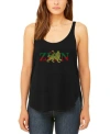 La Pop Art Women's Word Art Zion One Love Flowy Tank Top In Black
