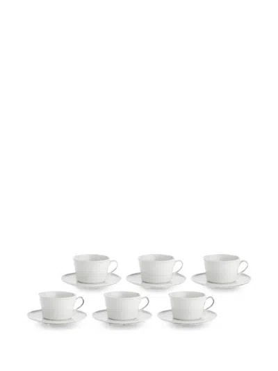 La Porcellana Bianca Bosco Teacups And Saucers (set Of Six) In White