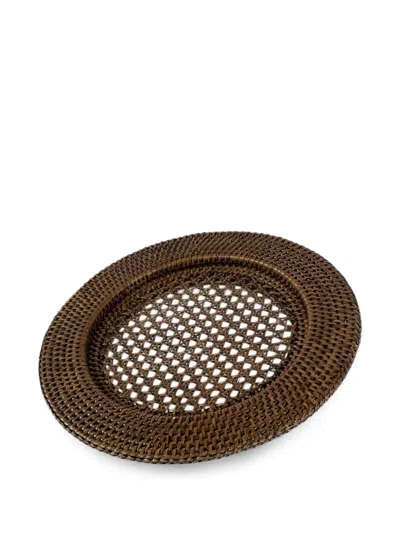 La Porcellana Bianca Botanio Interwoven Charger Plates (set Of Six) In Brown