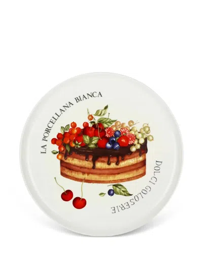 La Porcellana Bianca Goloserie Cake Plate In White