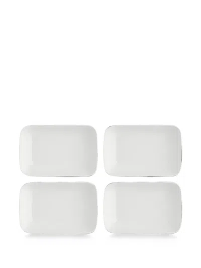 La Porcellana Bianca New Age Essenziale Rectangular Plates (set Of Four) In White