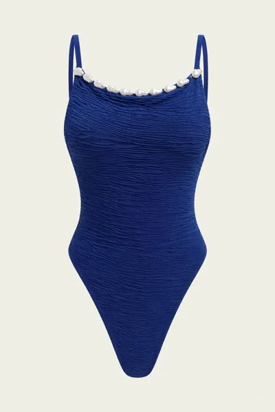La Porte Agnes One-piece Swimsuit In Deep Cobalt In Blue