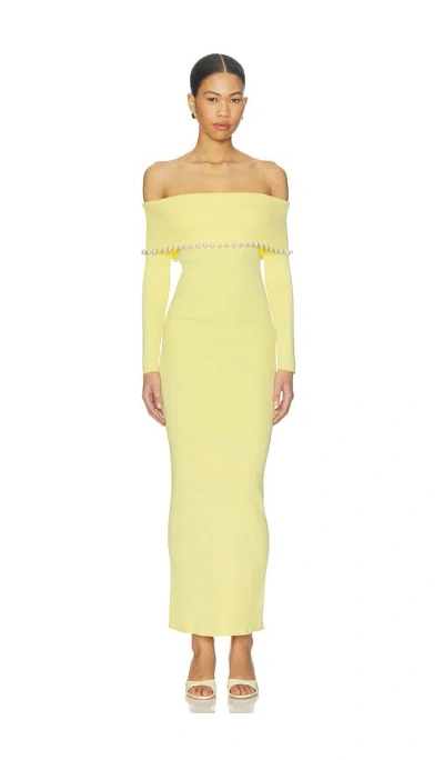 La Porte Anya Foldover Dress In Yellow