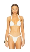 La Porte Celine Hardware Bikini Top In Cloud