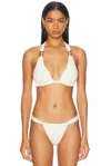 La Porte Celine Hardware Bikini Top In Cloud
