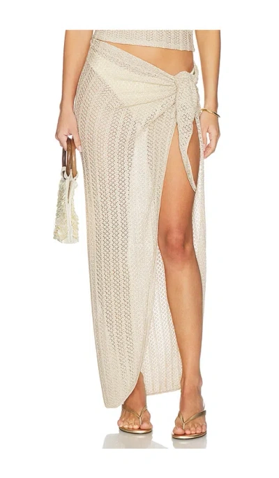 La Porte Delphine Metallic Sarong In Blue