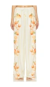 La Porte Esme Drawstring Pant In Placement Italian Oranges