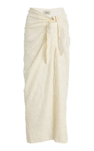 La Porte Flyn Jacquard Pareo In White