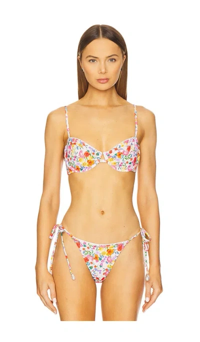 La Porte Fonda Underwire Top In Floral In Multi