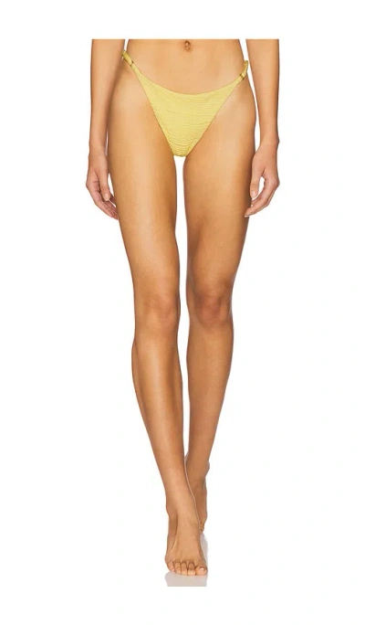 La Porte Gigi Bikini Bottom In Sunshine Jacquard In Yellow