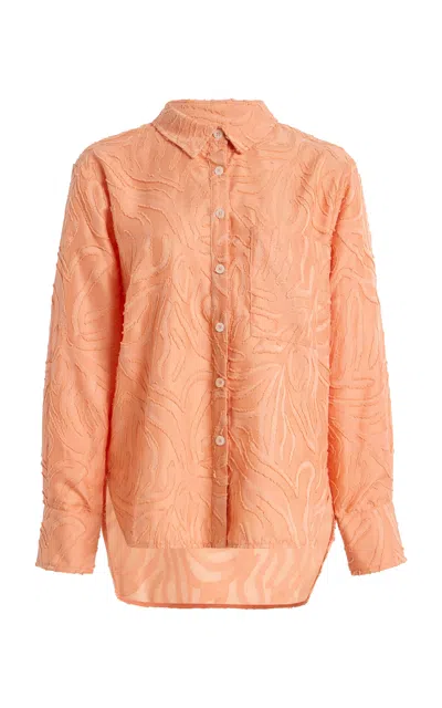 La Porte Joy Jacquard Top In Coral