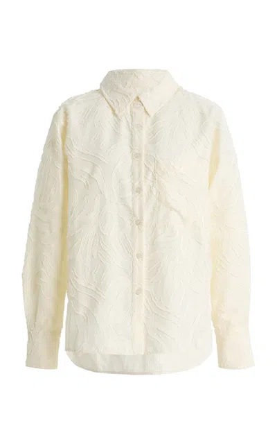La Porte Joy Jacquard Top In White