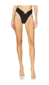 La Porte Kate Pinch Hardware Bikini Bottom In Jet Black