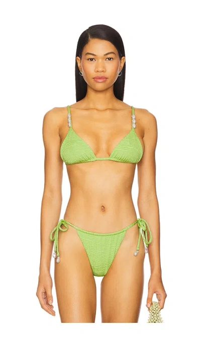 La Porte Kendall Bikini Top In Greenery