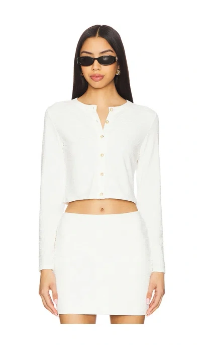 La Porte Lauren Swim Cardigan In White