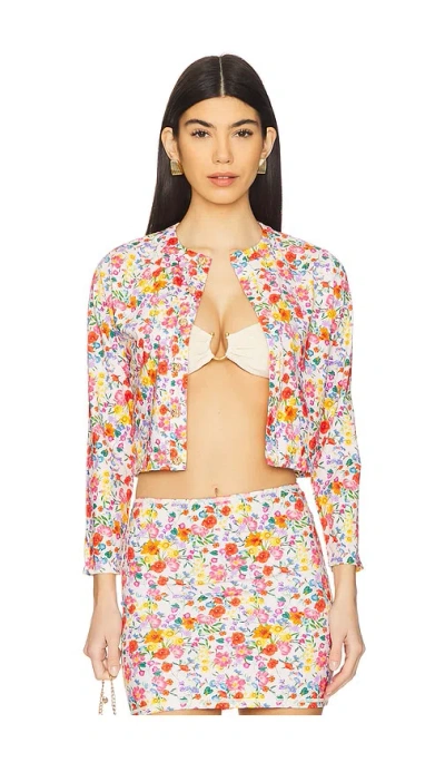La Porte Lauren Swim Cardigan In Floral