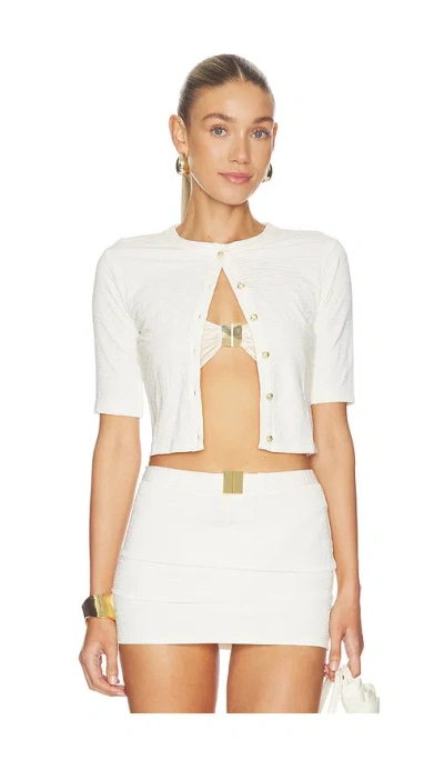 La Porte Lisa Cardigan In White