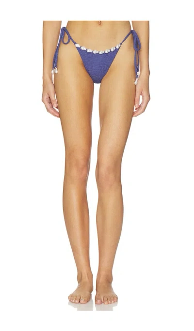 La Porte Luxe Aurora Bikini Bottom In Blue