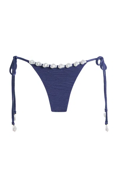 La Porte Luxe Aurora Bikini Bottom In Blue