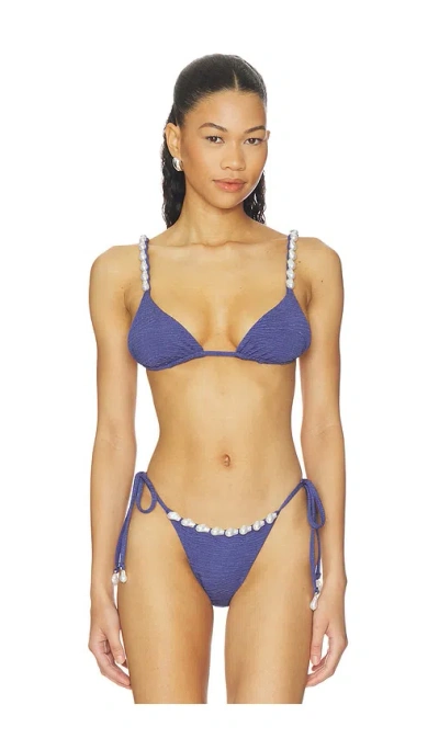 La Porte Luxe Kendall Bikini Top In Blue