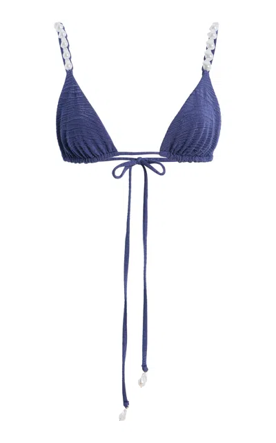 La Porte Luxe Kendall Bikini Top In Blue