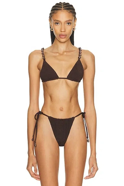 La Porte Luxe Kendall Bikini Top In Brown