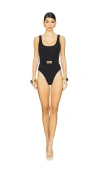 La Porte Mandy Hardware One Piece Swimsuit In Jet Black