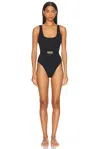 La Porte Mandy Hardware One Piece Swimsuit In Jet Black