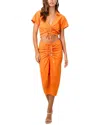 La Porte Midi Skirt Regular Fit Midi Skirt In Orange