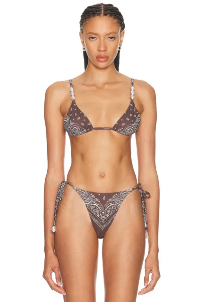 La Porte Midnight Rodeo Kendall Bikini Top In Brown