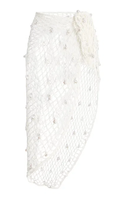 La Porte Louise Net Pearl Sarong - In White