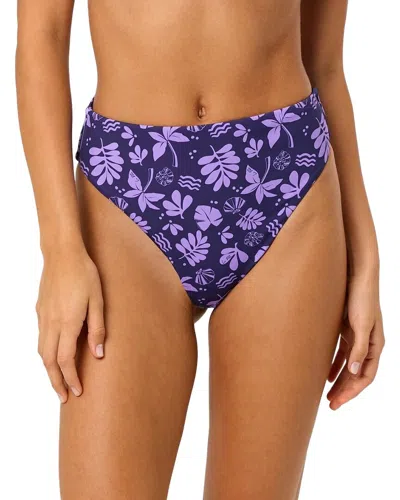 La Porte Monica High-waisted Cheeky Bikini Bottom In Multi