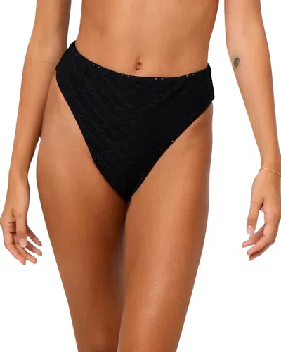 La Porte Monica High-waisted Cheeky Bikini Bottom In Black