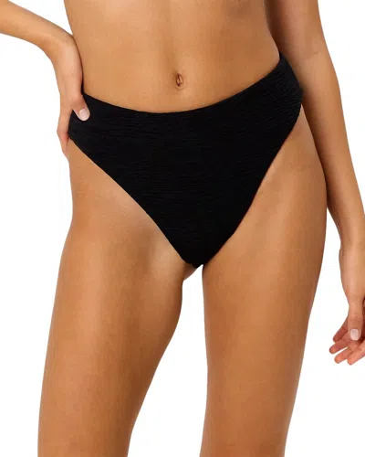 La Porte Monica High-waisted Cheeky Bikini Bottom In Black