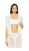 La Porte Ophelia Windowpane Knit Top In Cloud